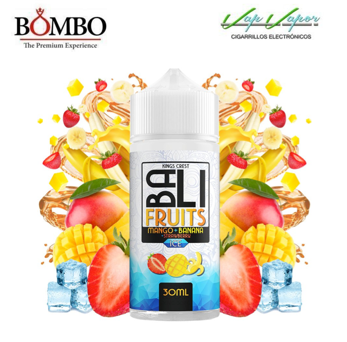 AROMA Mango Banana Strawberry ICE 30ml (en botella de 120ml) Longfill BALI FRUITS Kings Crest