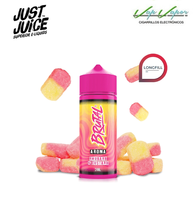 FLAVOUR Rhubarb and Custard 24ml Longfill (inside 120ml bottle) Brutal by Just Juice