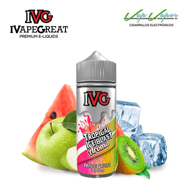 FLAVOUR IVG TROPICAL ICE BLAST 24ml Longfill (bottle 120ml) Kiwi, Watermelon, Apple