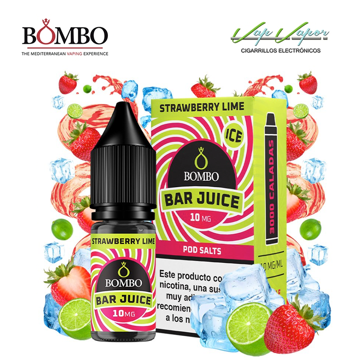 SALTS Strawberry Lime ICE Bar Juice by Bombo 10ml (0mg/5mg/10mg/15mg/20mg) 