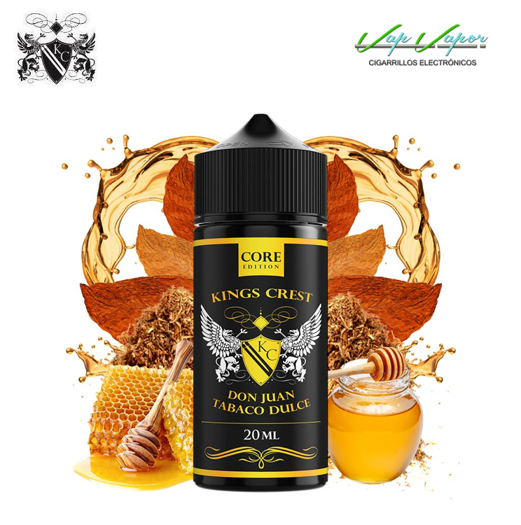 FLAVOUR- Core Edition - Don Juan TABACO DULCE -Sweet Tobacco 20ml Longfill (with 120ml bottle)  Kings Crest (Tabaco Puro, Miel)
