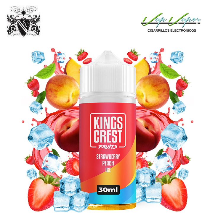 AROMA Strawberry Peach ICE 30ml Longfill (en botella de 120ml) Kings Crest