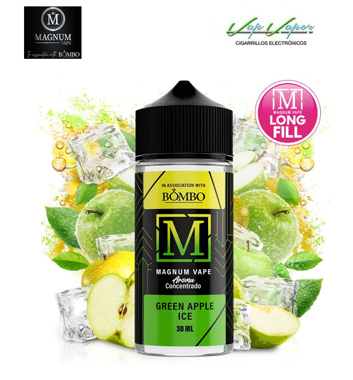AROMA Magnum Green Apple Ice 30ml (120ml bottle ) Longfill Bombo