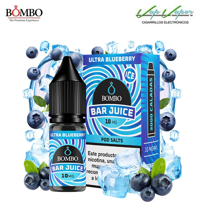 SALTS Ultra Blueberry ICE Bar Juice by Bombo 10ml (0mg/5mg/10mg/15mg/20mg) 