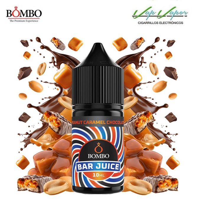 FLAVOUR Peanut Chocolate Caramel 10ml minilongfill (inside 30ml bottle) Bar Juice by Bombo