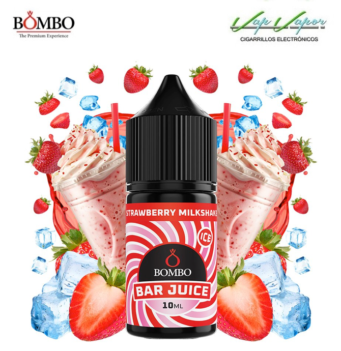 AROMA Strawberry Milkshake ICE 10ml minilongfill (en botella de 30ml)  Bar Juice by Bombo