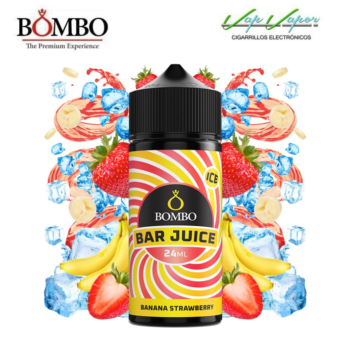 AROMA Banana Strawberry ICE 24ml (en botella de 120ml) Longfill Bar Juice by Bombo