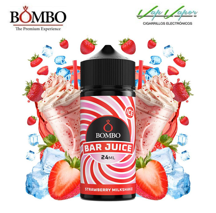 AROMA Strawberry Milkshake ICE 24ml (en botella de 120ml) Longfill Bar Juice by Bombo