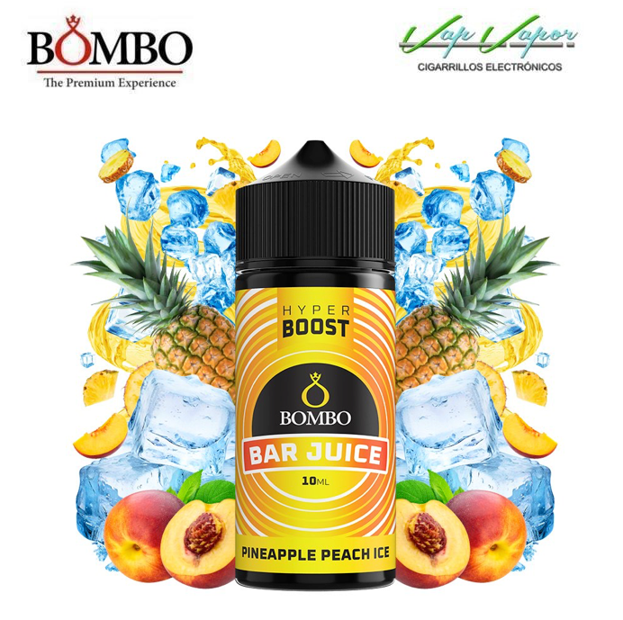 FLAVOUR HYPER BOOST Pineapple Peach ICE 10ml (inside 120ml bottle) Longfill Bar Juice by Bombo