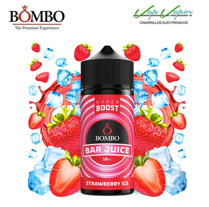 AROMA HYPER BOOST Strawberry ICE 10ml (en botella de 120ml) Longfill Bar Juice by Bombo (Fresa, Frescor)