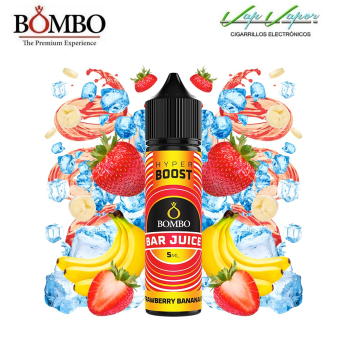 AROMA HYPER BOOST Strawberry Banana ICE 5ml (en botella de 60ml) Longfill Bar Juice by Bombo 