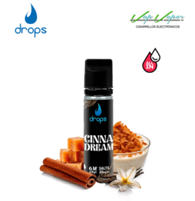 AROMA DROPS All in CinnaDream 10ml (para hacer 60ml) con nicotina de 3mg/10mg/20mg (Vainilla, cereales, canela, azúcar moreno)