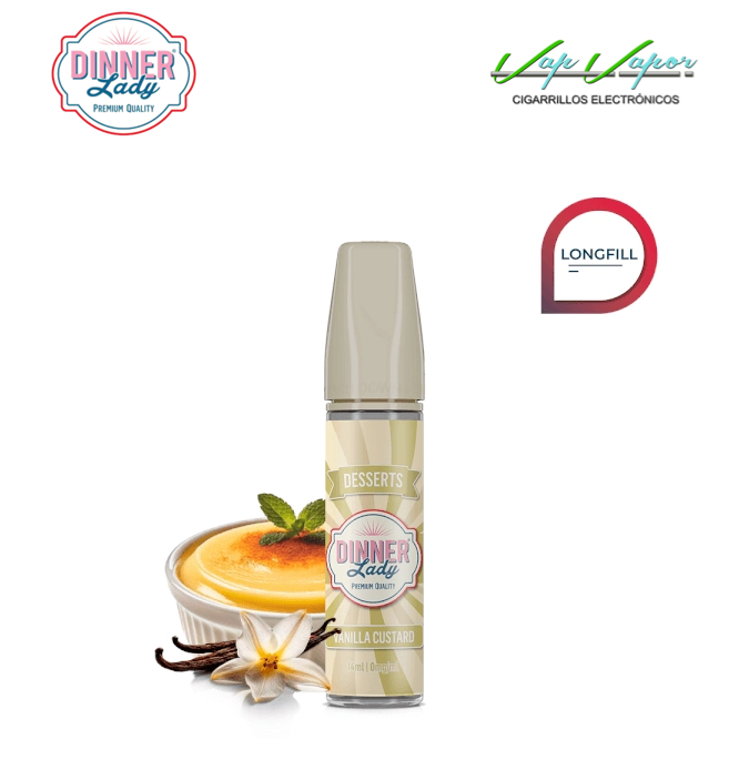 AROMA Vanilla Custard 14ml (en botella de 60ml) Longfill Dinner Lady 