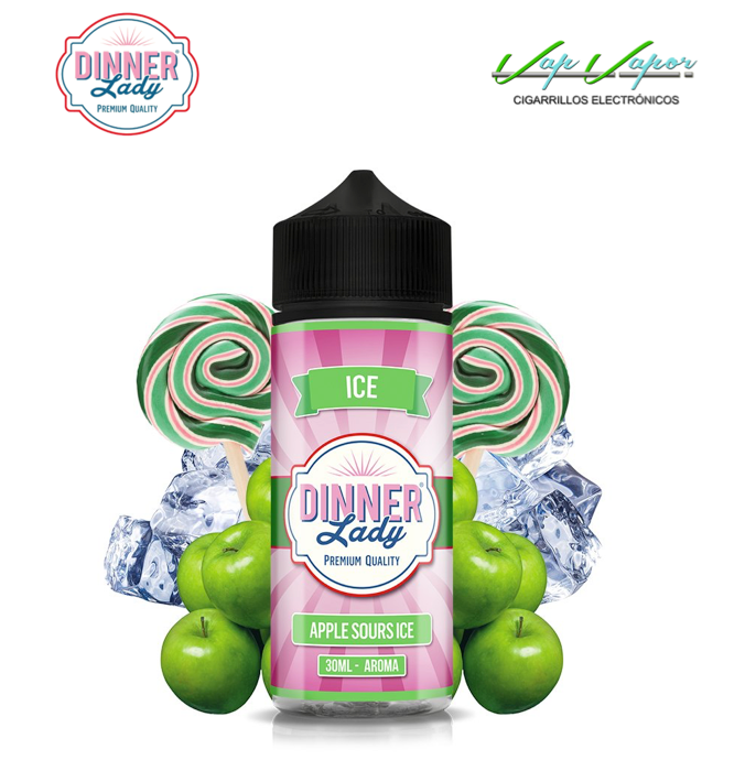 AROMA Apple Sours ICE  30ml (en botella de 120ml) Longfill Dinner Lady 