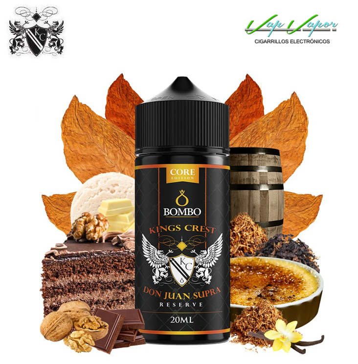 AROMA - Core Edition - Don Juan Supra Reserva 20ml Longfill (en botella de 120ml) Kings Crest y Bombo 