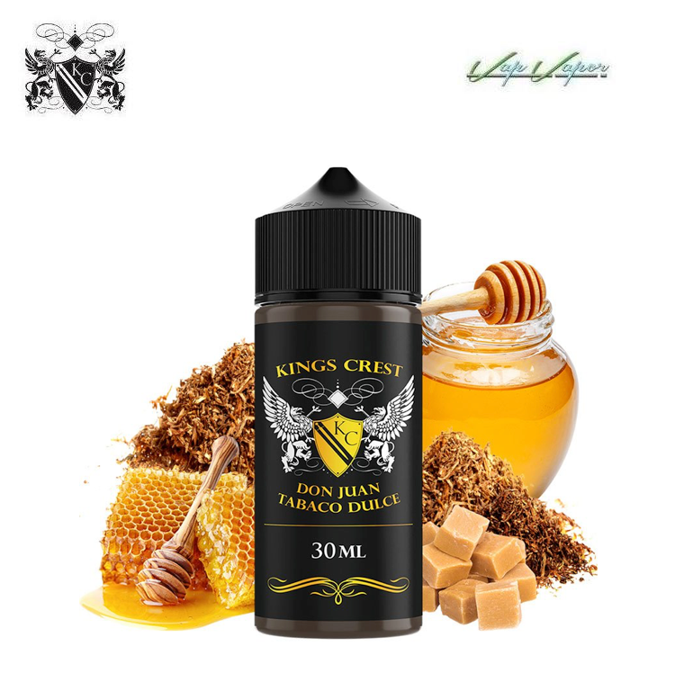 FLAVOUR Don Juan TABACO DULCE -Sweet Tobacco 30ml Longfill (with 120ml bottle)  Kings Crest (Tabaco Puro, Miel)