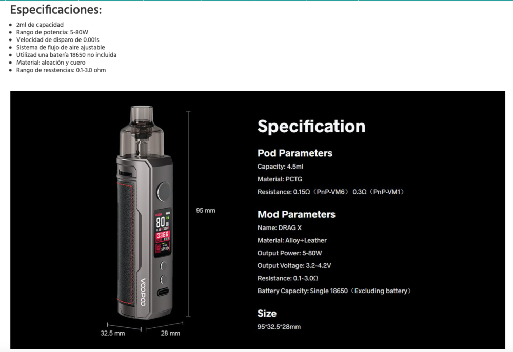 Drag X Voopoo Pod Kit 80W (PNP)