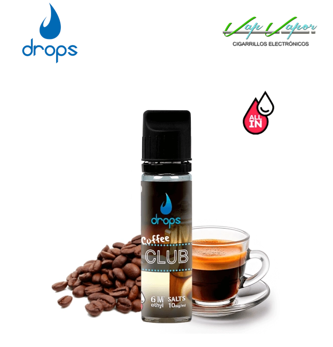 AROMA DROPS All in Coffee Club 10ml (para hacer 60ml) con nicotina de 3mg/10mg/20mg (Café Premium)