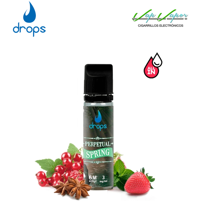 CONCENTRATE DROPS All in Perpetual Spring Four Seasons  10ml (to make 60ml) with 3mg/10mg/20mg nicotine (Red Fruits, Mint, Menthol, Anise)