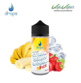 AROMA DROPS BAR JUICE Strawberry Banana ICE 16ml Longfill (en botella de 120ml) (fresa, banana, hielo)