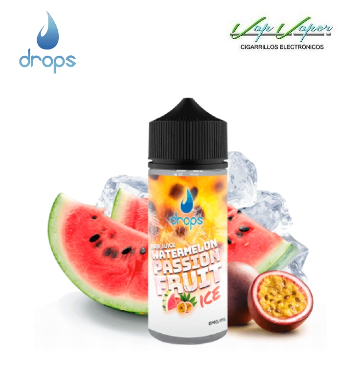 FLAVOUR DROPS BAR Juice Watermelon Passion Fruit ICE 16ml Longfill (inside of 120ml bottle) (Watermelon, Passion Fruit, Ice)