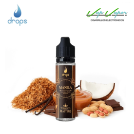 AROMA Drops Tobacco Masters MANILA 6ml (en botella de 60ml) Tabaco RY4 con cacahuete, coco y chocolate   
