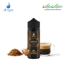 AROMA Drops Tobacco Masters HABANA 10ml (en botella de 120ml)  Tabaco negro profundo con café tostado y caramelo 