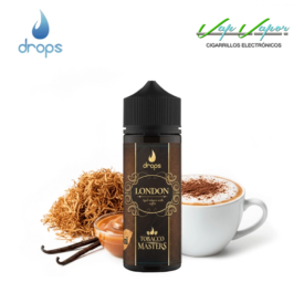 AROMA Drops Tobacco Masters LONDON 12ml (en botella de 120ml) Tabaco Base RY4 y cappuccino  