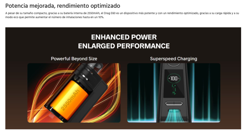 Drag E60  Voopooo 2550mah 