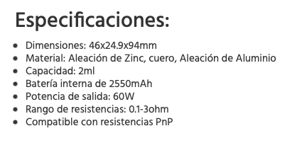 Drag E60  Voopooo 2550mah 