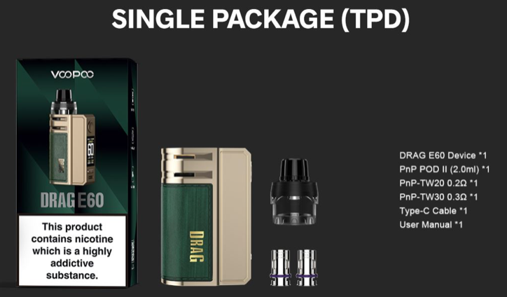 Drag E60  Voopooo 2550mah 