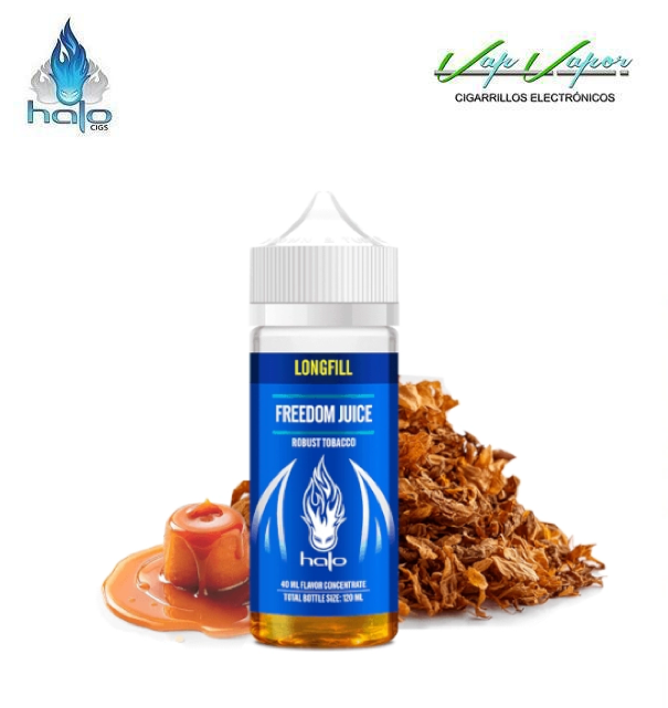 AROMA Halo FREEDOM JUICE 40ml (longfill botella 120ml) (Tabaco Virginia con toque dulce)