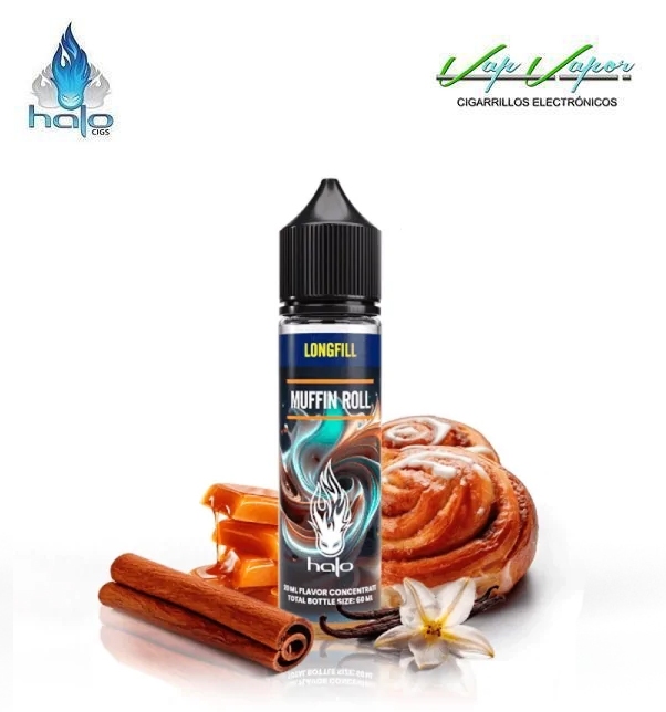 LAUNCH OFFER!!! FLAVOUR Halo MUFFIN ROLL 12ml (0mg) longfill (inside 60ml bottle) muffin, vanilla, caramel, cinnamon