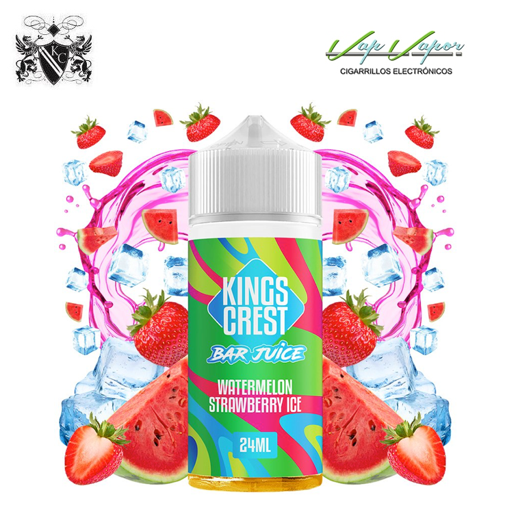 AROMA Watermelon Strawberry ICE 24ml Longfill (en botella de 120ml) Kings Crest Bar Juice (Sandía, Fresa, Frescor)