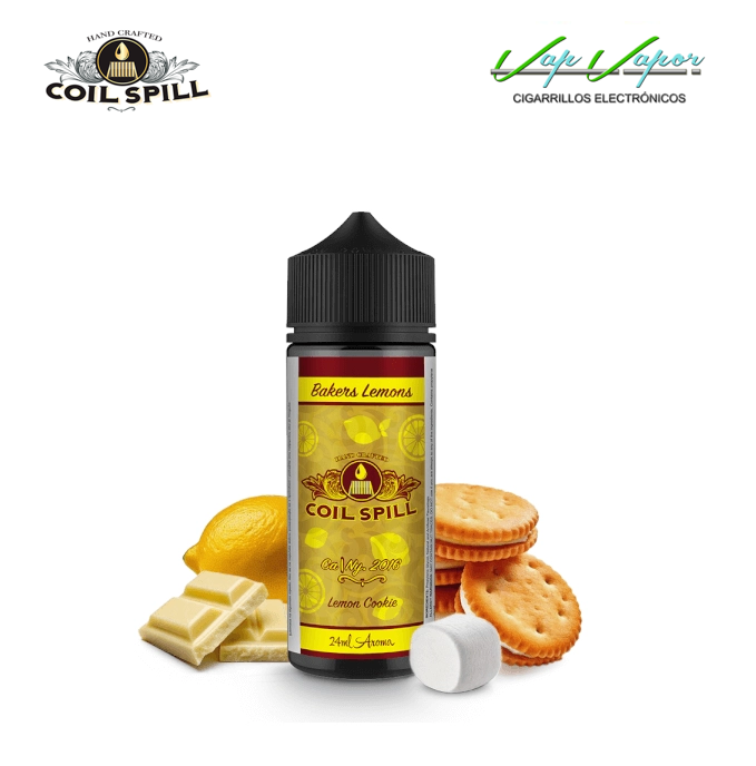 AROMA Coil Spill Bakers Lemons 24ml longfill (botella 120ml) (galleta, chocolate blanco, malvavisco, limón)