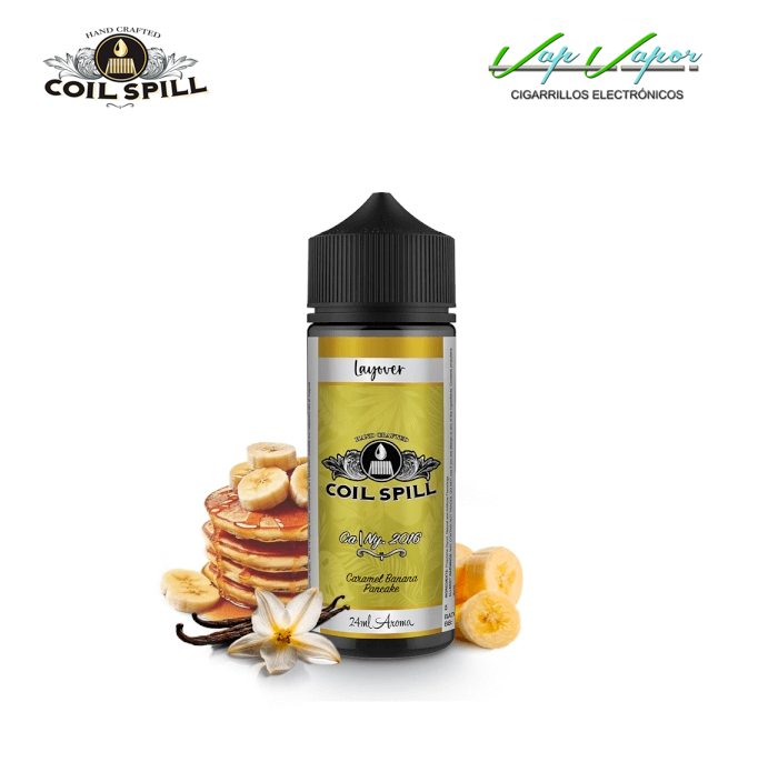 AROMA Coil Spill Layover 24ml longfill (botella 120ml)  tortitas, plátano, vainilla 