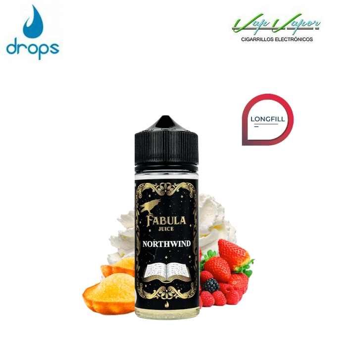 OFERTA!!! AROMA NORTHWIND 40ml (longfill botella 120ml) Fabula Juice by Drops (frutos rojos, pastel, crema batida)