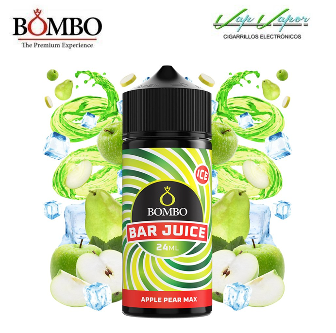 AROMA APPLE PEAR MAX ICE 24ml (en botella de 120ml) Longfill Bar Juice by Bombo
