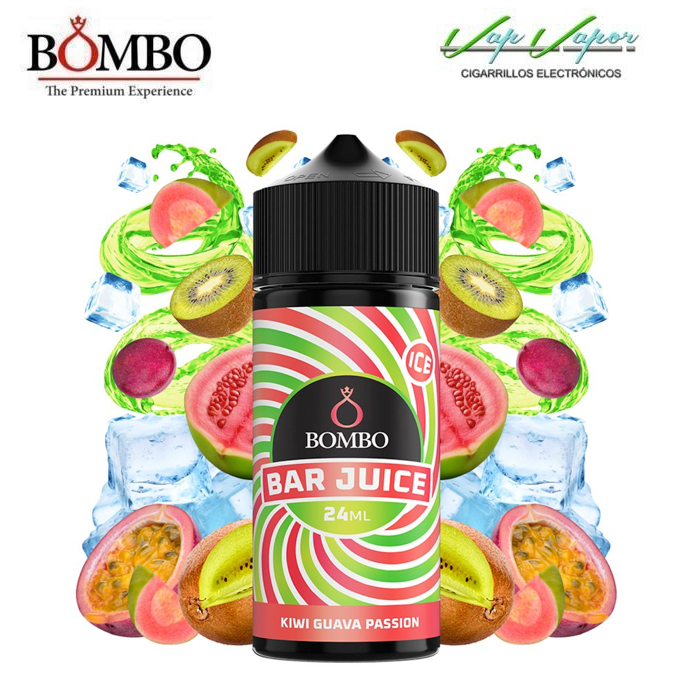  AROMA KIWI GUAVA PASSION ICE 24ml (en botella de 120ml) Longfill Bar Juice by Bombo