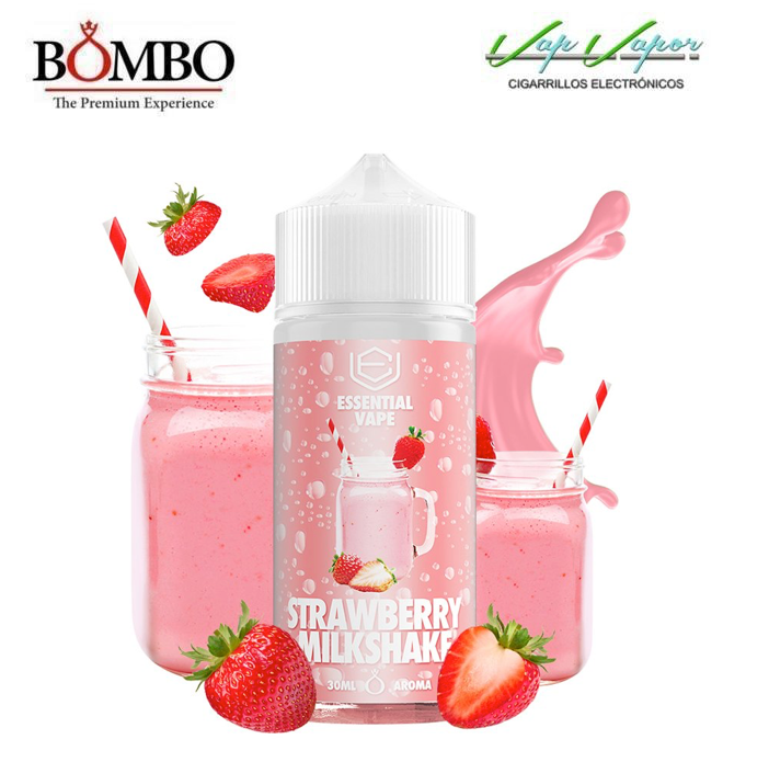 AROMA STRAWBERRY MILKSHAKE 30ml (en botella de 120ml) Longfill Essential Vape by Bombo 