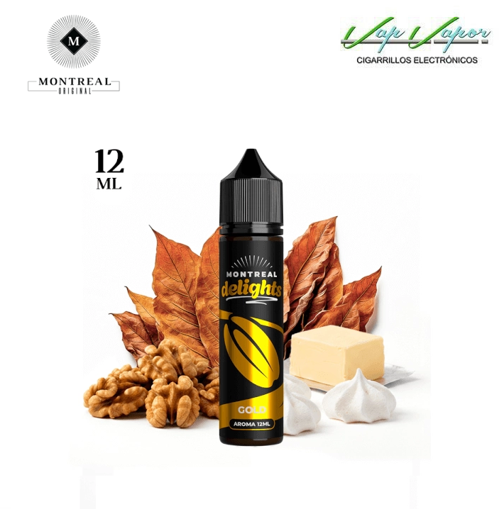 AROMA Montreal Delights GOLD 12ml (longfill botella 60ml)  crema de mantequilla, nueces tostadas, merengue, tabaco