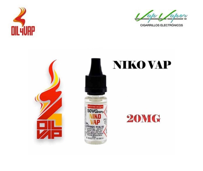 OFERTA!!! Nicokit Niko-Vap 10ml (20mg) 50PG/50VG Oil4Vap