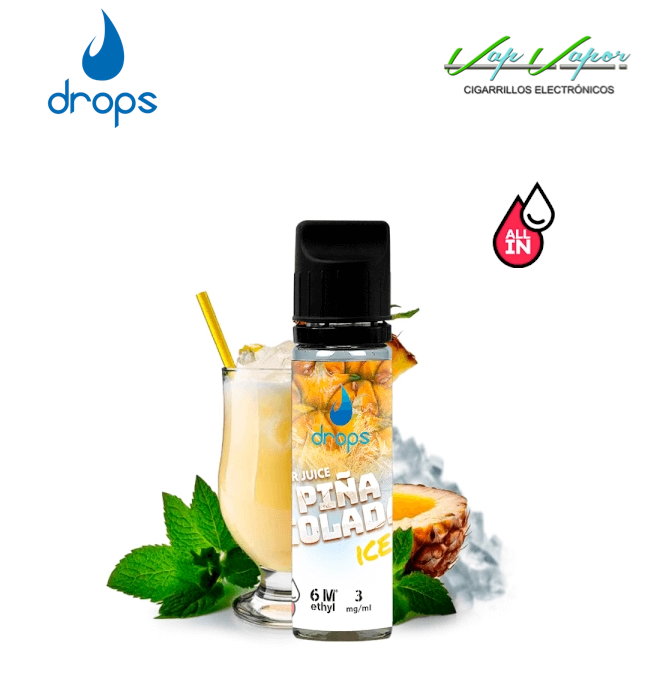 CONCENTRATE  DROPS All in Pina Colada ICE 10ml (to make 60ml) with 3mg/10mg/20mg nicotine Bar Juice