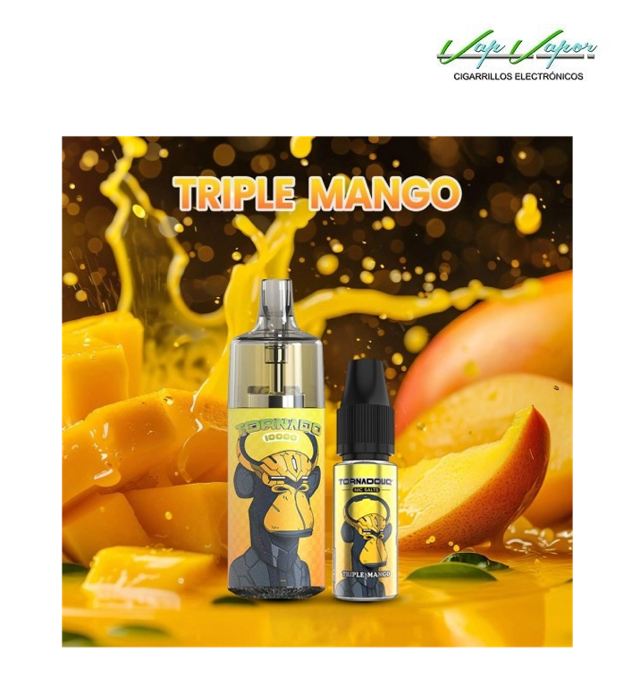 Pod Desechable Triple Mango 10.000CALADAS TORNADO vacío  + Líquido regalo 10ml (10mg/20mg) TPD Europa