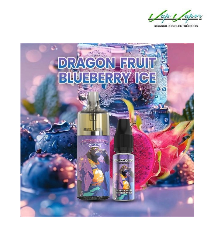 Pod Desechable Dragon Fruit Blueberry 10.000CALADAS TORNADO vacío  + Líquido regalo 10ml (10mg/20mg) TPD Europa