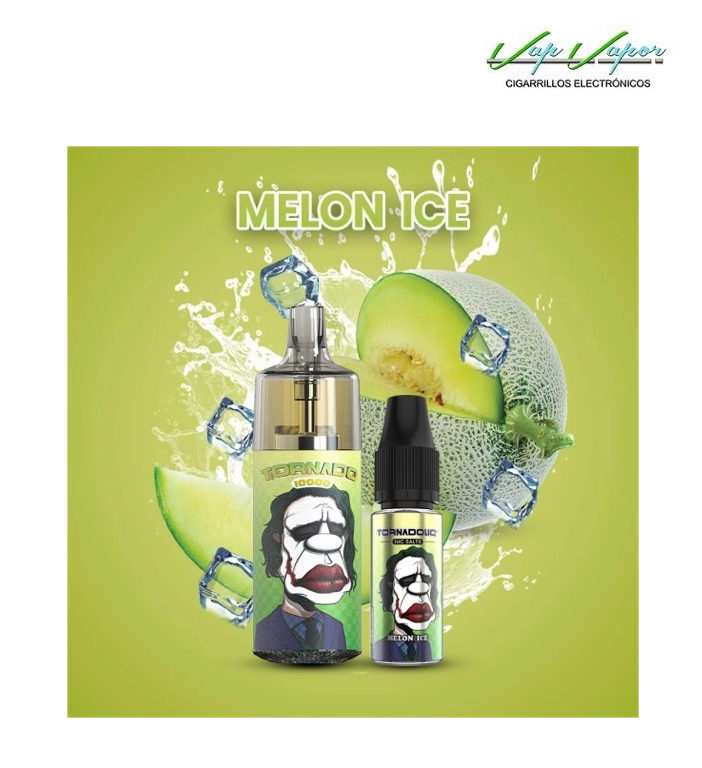 Pod Desechable Melon ICE 10.000CALADAS TORNADO vacío  + Líquido regalo 10ml (10mg/20mg) TPD Europa