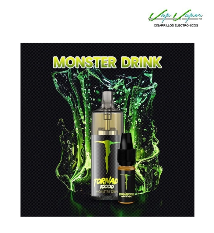 Pod Desechable Monster Drink 10.000CALADAS TORNADO vacío  + Líquido regalo 10ml (10mg/20mg) TPD Europa