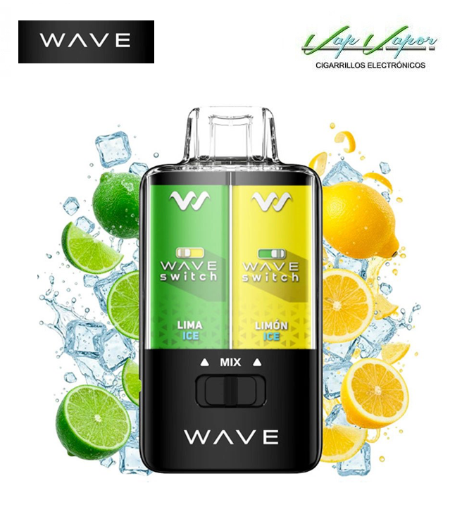 Disposable Pod MIX 3 flavours - Lima ICE / Lemon ICE or MIX 40.000 puffs (0mg) 16ml - 750mah Bud Vape Wave Switch