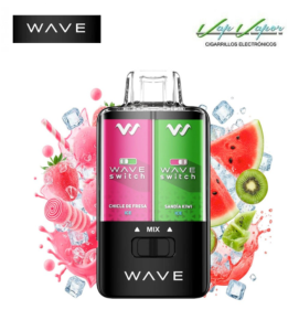 Disposable Pod MIX 3 flavours - Watermelon Kiwi ICE / Strawberry Bubble Gum ICE or MIX 40.000 puffs (0mg) 16ml - 750mah Bud Vape Wave Switch
