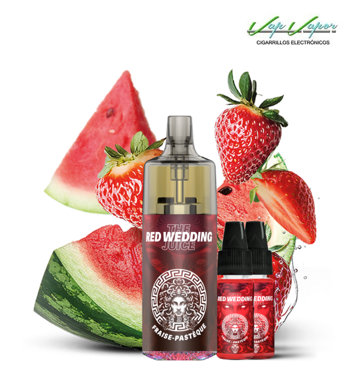 Pod Desechable RED WEDDING 20.000CALADAS MDS vacío 800mah con 2 Líquidos de regalo 10ml (20mg) TPD Europa